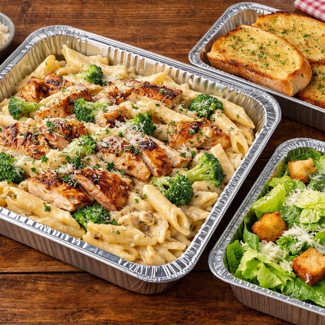 Chicken Alfredo Pasta.