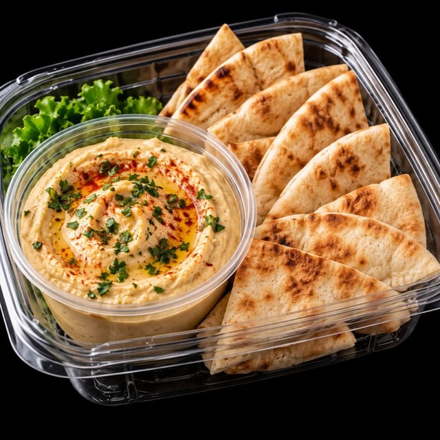 HUMMUS & PITA BREAD.